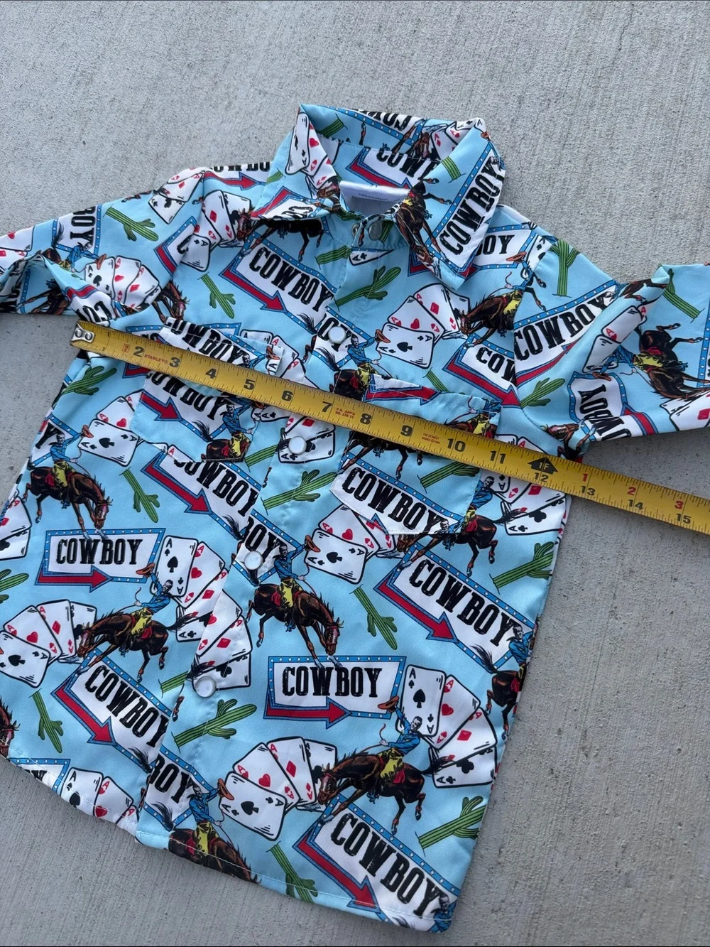 Shea Baby Cowboy Print Button-Down Shirt - Light Blue 3T
